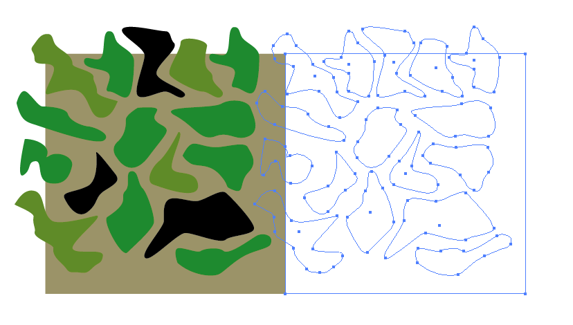 継ぎ目なく柄 パターンを作って簡単な迷彩柄をパターンにしてみる 7日間イラストレーター超速マスター 使い方と裏ワザを暴露