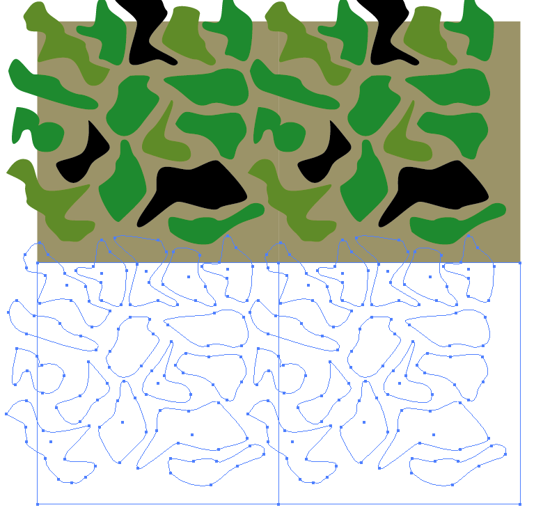 継ぎ目なく柄 パターンを作って簡単な迷彩柄をパターンにしてみる 7日間イラストレーター超速マスター 使い方と裏ワザを暴露